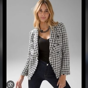 WHBM Tweed Houndstooth Blazer - Fully Lined Size 8